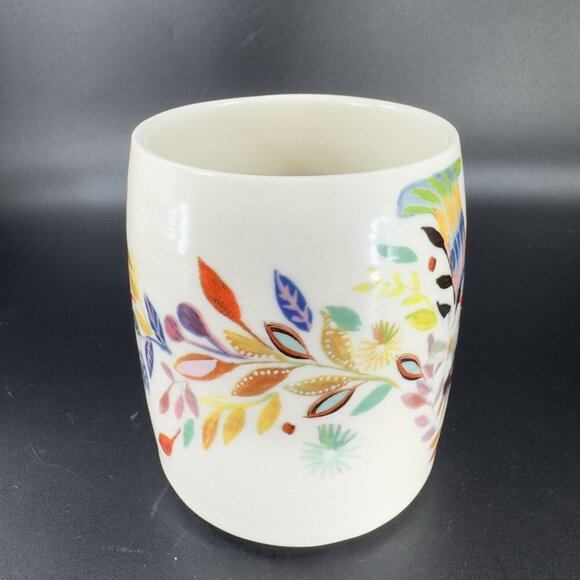 Anthropologie Starla M Halfmann Monogram Letter V Petal Palette Coffee Mug Cup - Picture 8 of 12